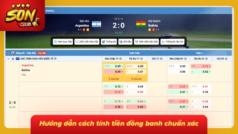 Công thức tính tiền kèo đồng banh dễ hiểu